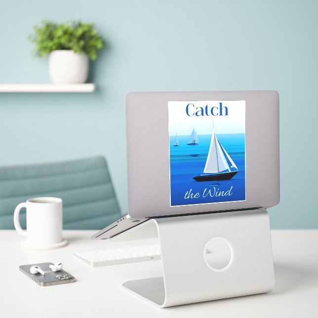 Yachten unter Segeln, Windfang Aufkleber (Laptop auf Schreibtisch)