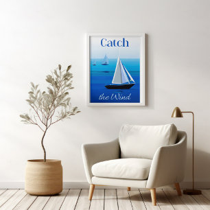 Yachten unter Segeln, Windfang Poster