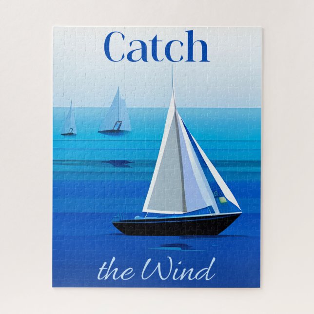 Yachten unter Segeln, Windfang Puzzle (Vertikal)