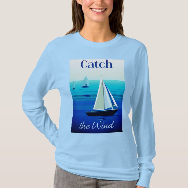 Yachten unter Segeln, Windfang T-Shirt (Vorderseite)