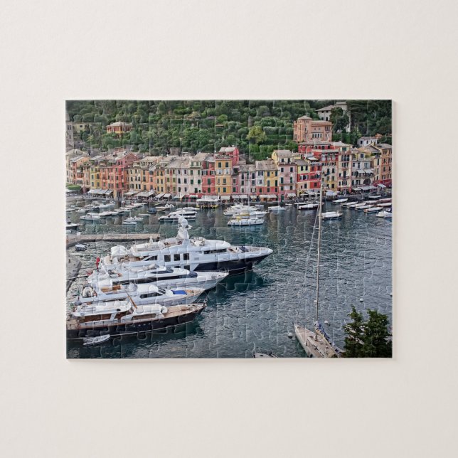 Yachten von Portofino, Italien - 8x10 - 110 PC Puzzle (Horizontal)