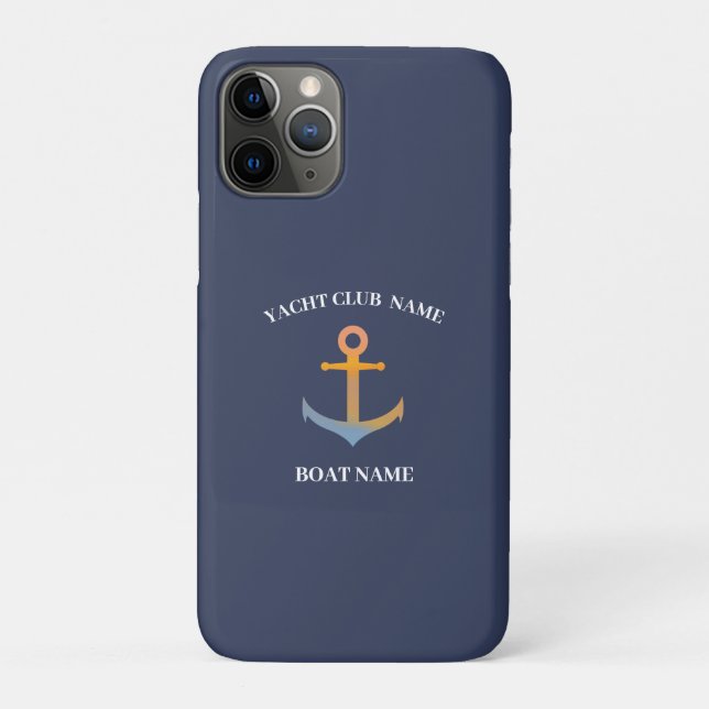Yachthafen Blue Nautic Anchor Case-Mate iPhone Hülle (Rückseite)