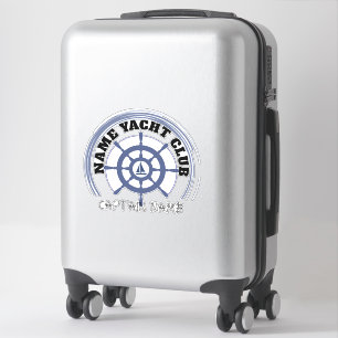 Yachthafen Blue Nautic Anchor Name Aufkleber