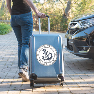 Yachthafen Blue Nautic Anchor Name Aufkleber