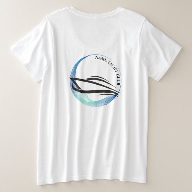 Yachthafen Blue Nautic Anchor Name Große Größe T-Shirt (Design Rückseite)