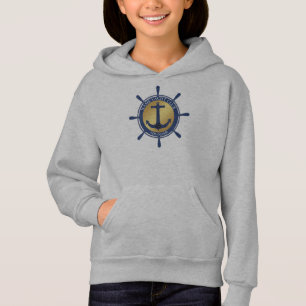 Yachthafen Blue Nautic Anchor Name Hoodie