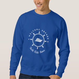 Yachthafen Blue Nautic Anchor Name Sweatshirt