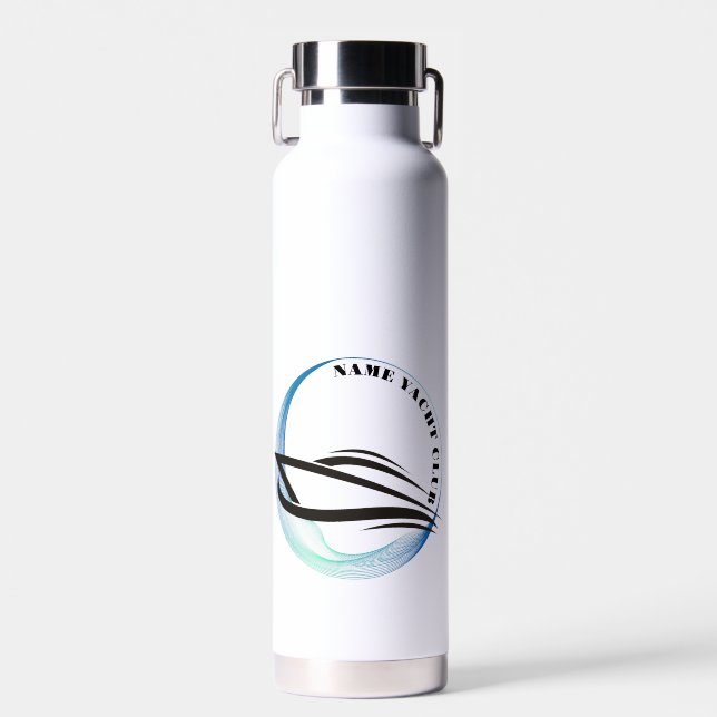 Yachthafen Blue Nautic Anchor Name Trinkflasche (Vorne)