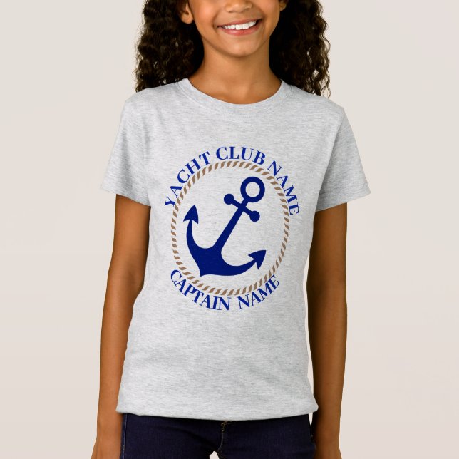 Yachthafen der Blue Marine Nautical Anchor T-Shirt (Vorderseite)