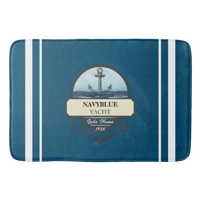 Yachthafen der Blue Navy Anchor Badematte (Vorderseite)