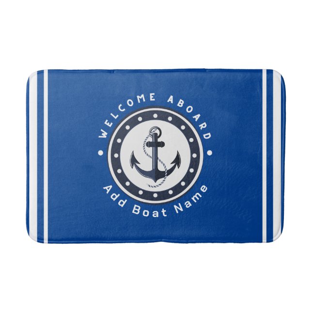 Yachthafen der Blue Navy Anchor Badematte (Vorderseite)