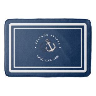 Yachthafen der Blue Navy Anchor Badematte