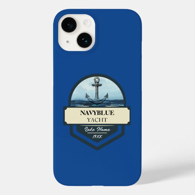 Yachthafen der Blue Navy Anchor Case-Mate iPhone Hülle (Rückseite)
