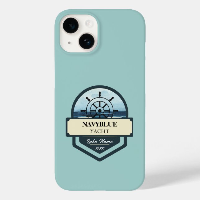 Yachthafen der Blue Navy Anchor Case-Mate iPhone Hülle (Rückseite)