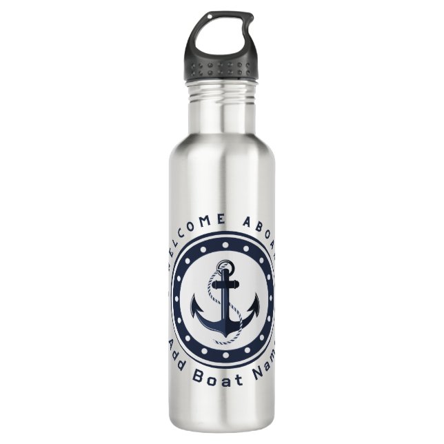 Yachthafen der Blue Navy Anchor Edelstahlflasche (Vorderseite)