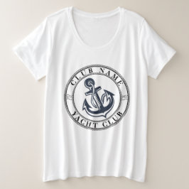 Yachthafen der Blue Navy Anchor Große Größe T-Shirt