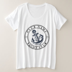 Yachthafen der Blue Navy Anchor Große Größe T-Shirt