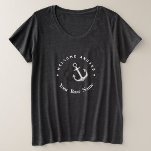Yachthafen der Blue Navy Anchor Große Größe T-Shirt