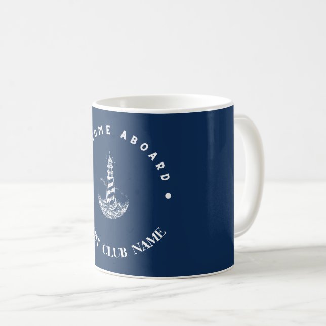 Yachthafen der Blue Navy Anchor Kaffeetasse (VorderseiteRechts)