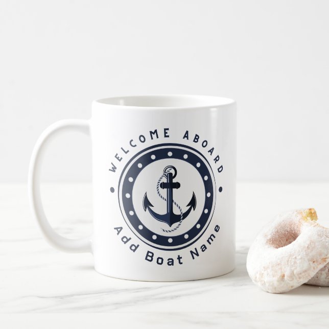 Yachthafen der Blue Navy Anchor Kaffeetasse (Mit Donut)