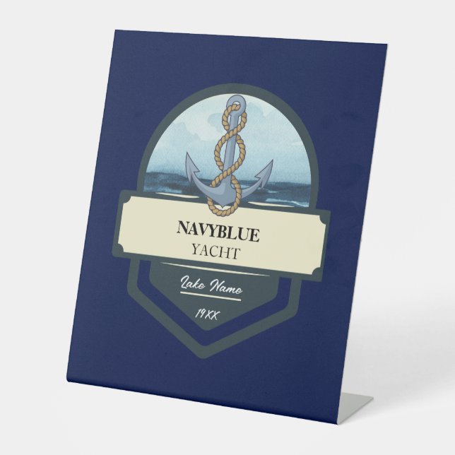 Yachthafen der Blue Navy Anchor Sockelschild (Vorderseite)
