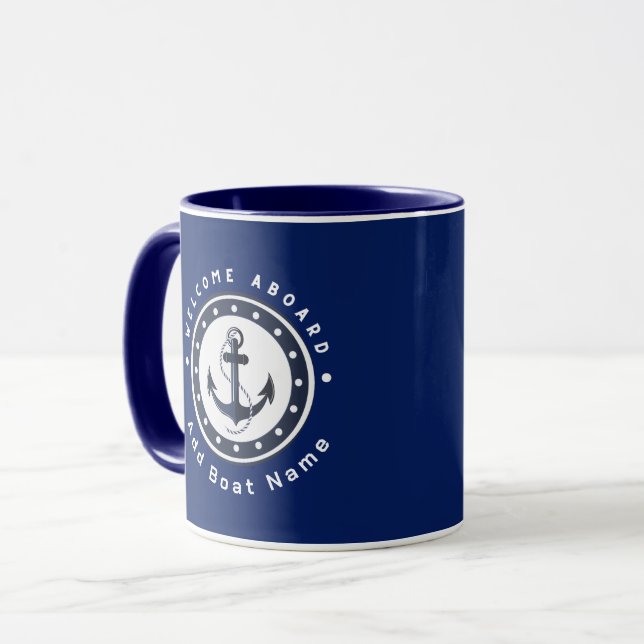Yachthafen der Blue Navy Anchor Tasse (Vorderseite Links)