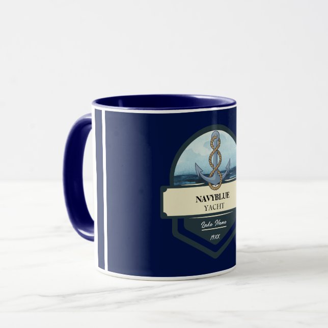 Yachthafen der Blue Navy Anchor Tasse (Vorderseite Links)