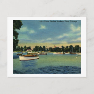 Yachthafen, Jackson Park, Chicago Vintage Postkarte