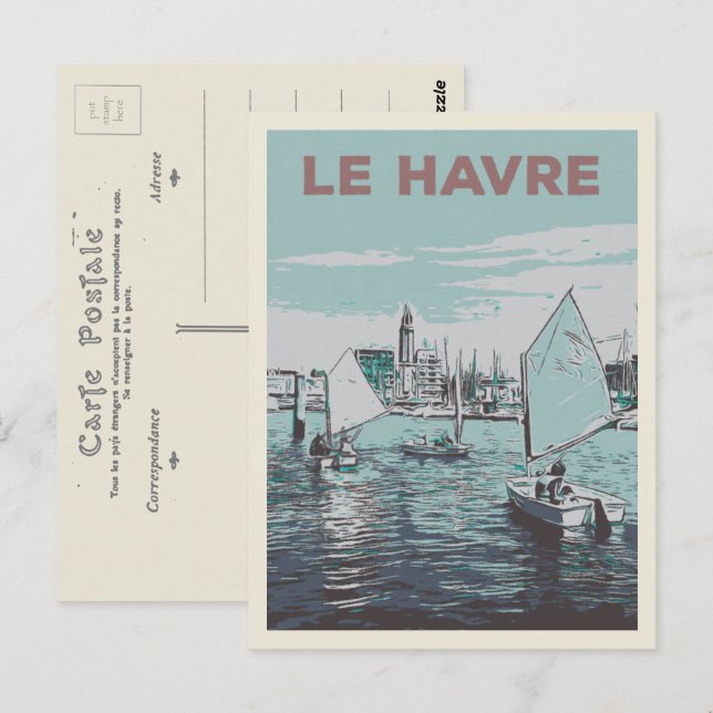 Yachthafen Le Havre - Beispiel Frankreich Postkarte (Vorne/Hinten)