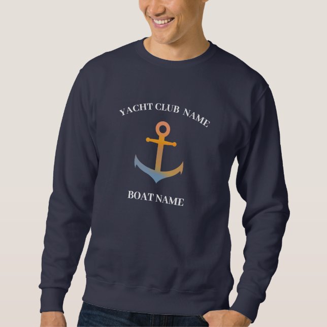 Yachthafen Sunset Nautical Anchor Sweatshirt (Vorderseite)