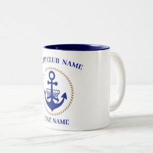 Yachthafen Sunset Nautical Anchor Zweifarbige Tasse