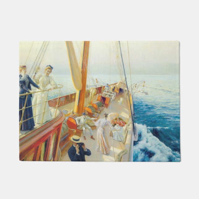 Yachting im Mittelmeer (von J.L. Stewart) Fußmatte (Vorderseite)