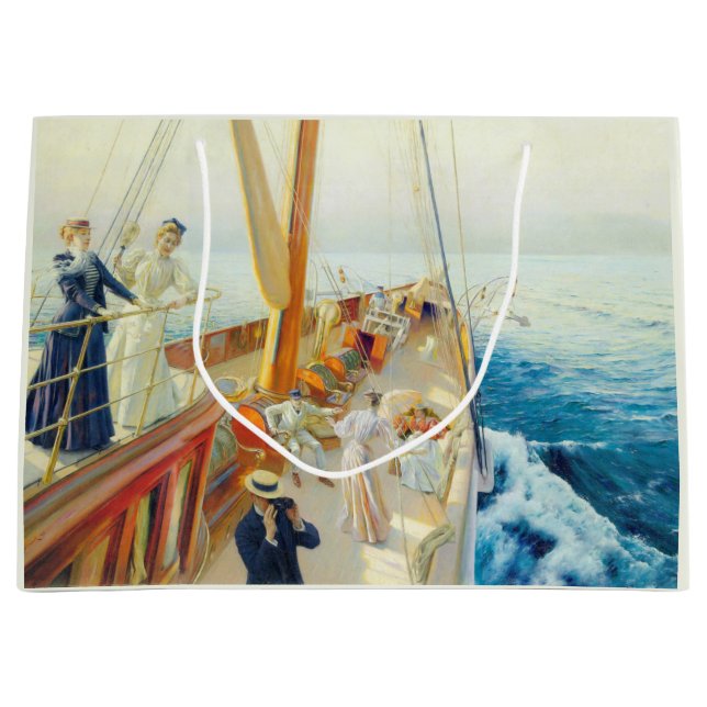 Yachting im Mittelmeer (von J.L. Stewart) Große Geschenktüte (Vorderseite)