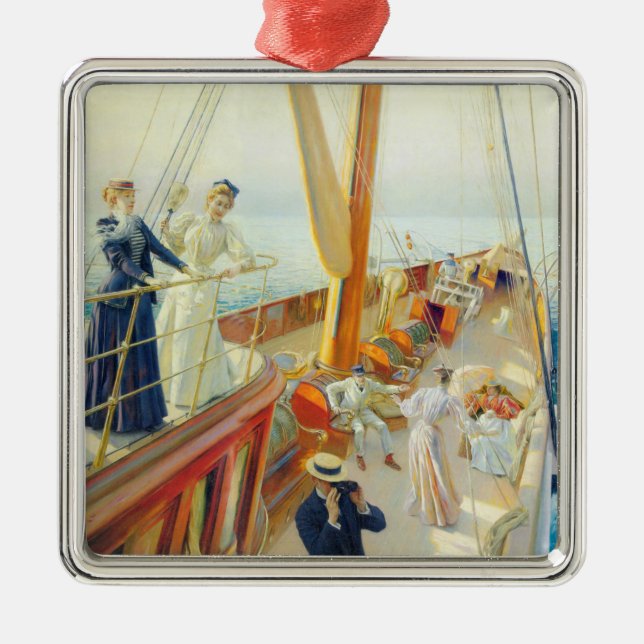 Yachting im Mittelmeer (von J.L. Stewart) Ornament Aus Metall (Vorne)