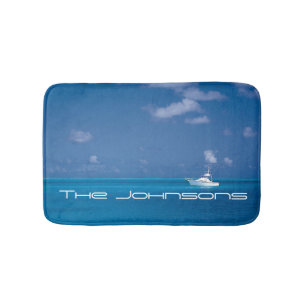 Yachting in Blue Badematte