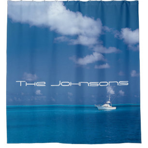 Yachting in Blue Duschvorhang