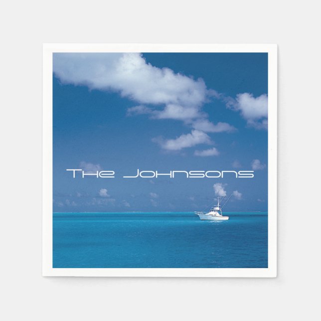 Yachting in Blue Serviette (Vorderseite)