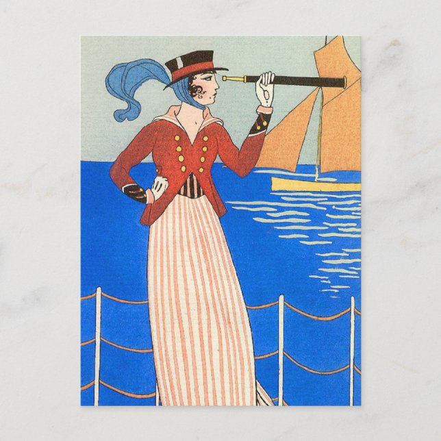 Yachting Wear by George Barbier Postkarte (Vorderseite)