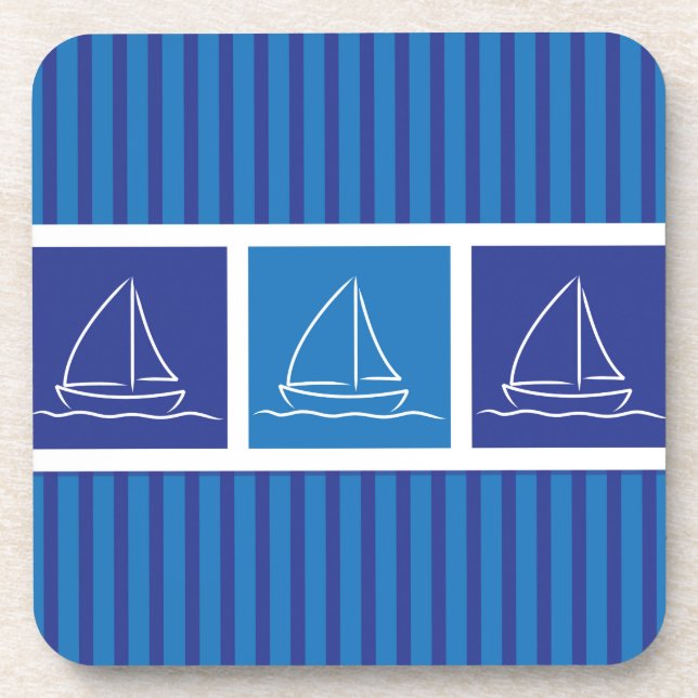 Yachtmuster Getränkeuntersetzer (Vorderseite)