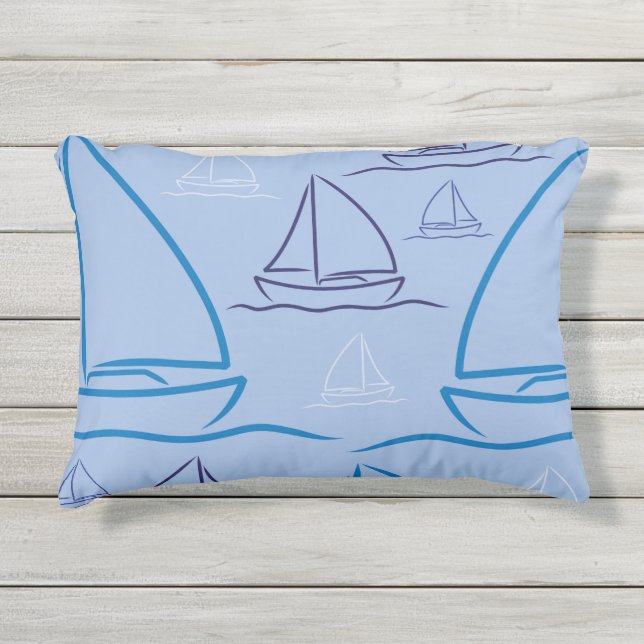 Yachtmuster Kissen Für Draußen (Vorderseite)