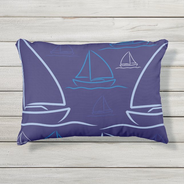 Yachtmuster Kissen Für Draußen (Vorderseite)