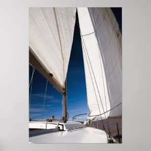 Yachtsegeln und Himmel Poster
