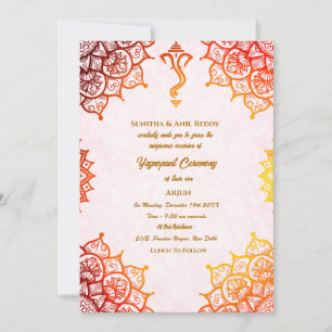 Yagnopavit Upanayanam Hindu Thread Janeu Zeremonie Einladung