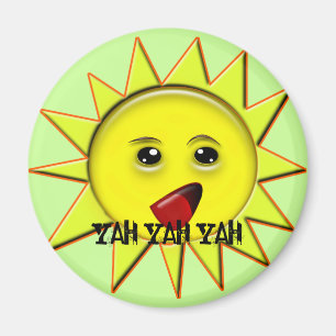 Yah Yah Yah Funny Button Magnet
