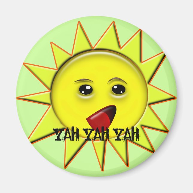 Yah Yah Yah Funny Button Magnet (Vorne)