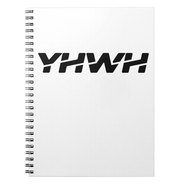 Yahweh Black Spiral Notebook Notizblock (Vorderseite)
