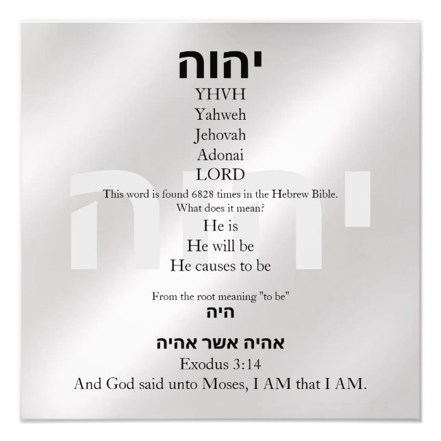 Yahweh Fotodruck (Vorne)