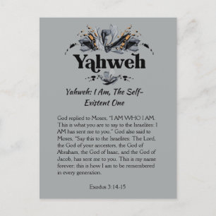 Yahweh   Namen Gottes Gottesfürchtige Schrift Postkarte