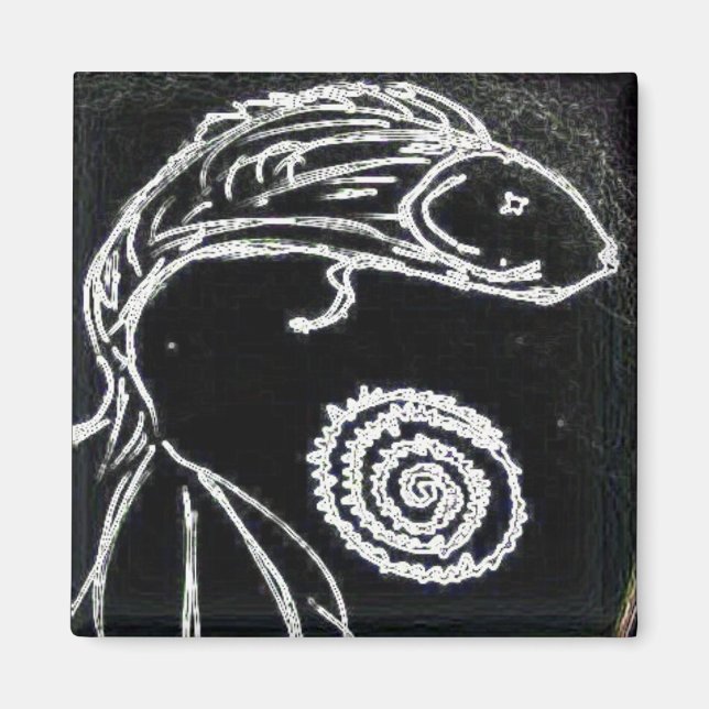 Yaie Betta zeichnend Fische Magnet (Vorne)