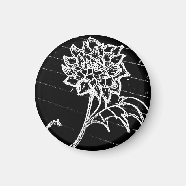 Yaie Black Rose Blume Goth Magnet (Vorne)